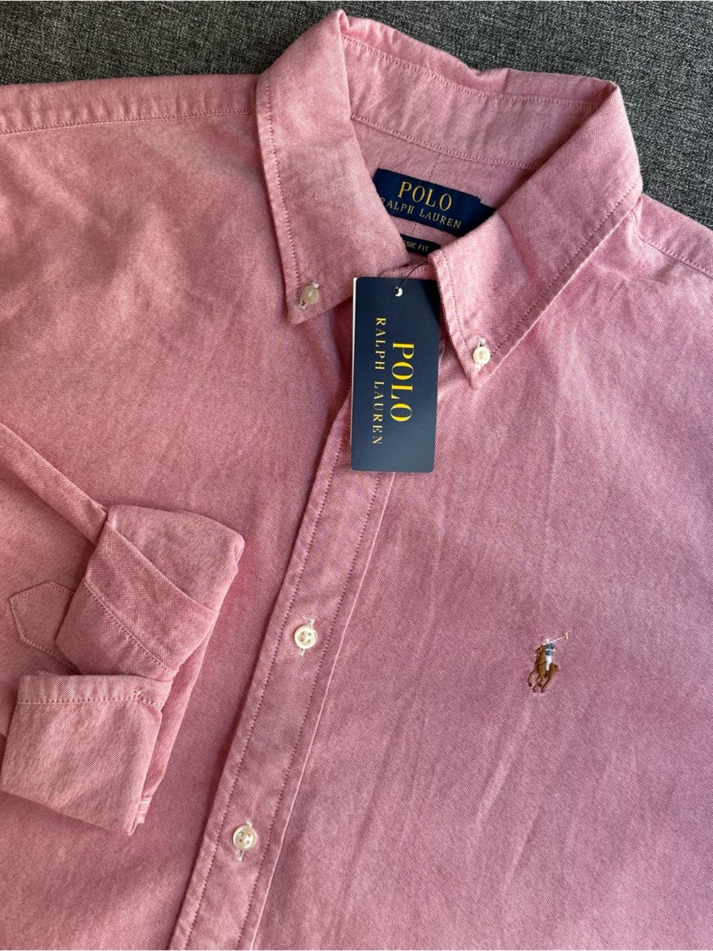 NWT Polo Ralph Lauren The Iconic Oxford Shirt Classic Fit Red $130 Men’s Large